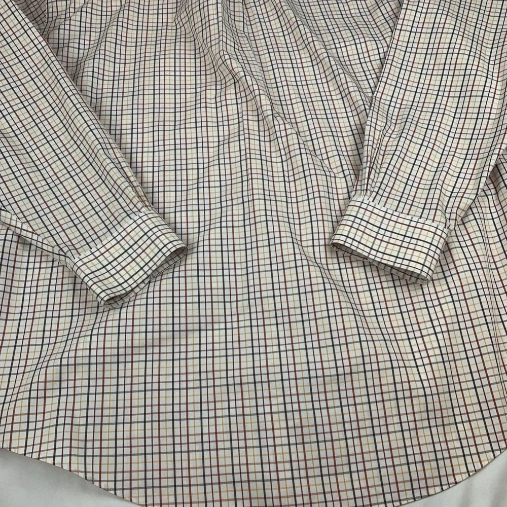 Brooks Brothers Men's Med Long Sleeve Checked Dress Shirt Cotton Non Iron‎